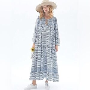 Zara Flowy Printed Resort Boho Maxi Dress